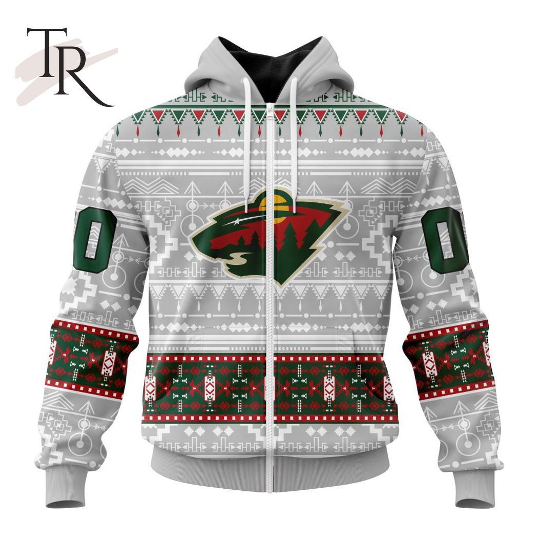 New 2025 NEW] ized NHL Minnesota Wild Special Native Design Custom Hoodie - Image 2